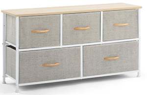 Ovela: 5 Drawer Storage Chest - Beige