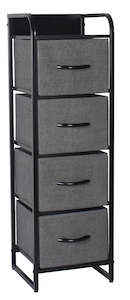 Ovela 4 Drawer Storage Chest - Dark Grey