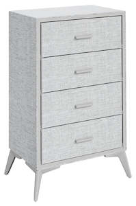 Household appliance: Fraser Country: Lyle 4 Drawer Dresser - Snow Velvet Light Grey