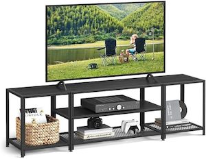 Household appliance: Vasagle 1.8M Large Television Stand With Shelves - Black with Wood Grain