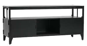 Fraser Country Metal Faster Setup Foldable Double Door TV Cabinet - Black