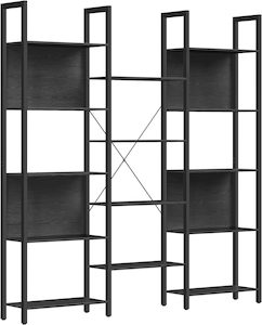 VASAGLE Metal Frame Bookshelf with 14 Shelves - Black