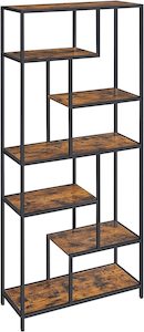 VASAGLE 6-Tier Bookshelf - Rustic Brown