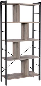 Vasagle : 4 Tiers Home Office Book Shelf - Greige and Black