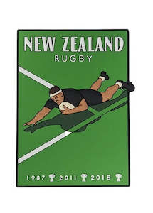 Moana Road: Silicone New Zealand Magnet - Rugby