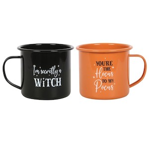 Wicked Witch Enamel Mugs - Set of 2