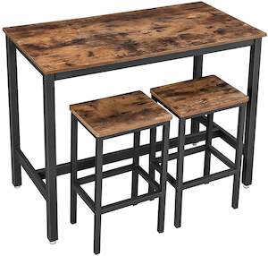 Vasagle Dining Bar Table Set - Rustic Brown