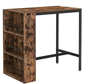 Vasagle : Bar Table With Storage Shelf - Rustic Brown