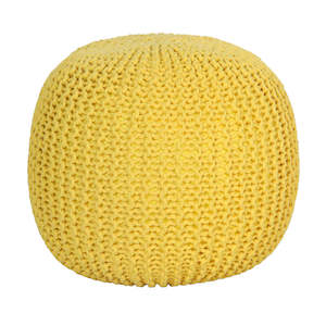 COMFEYA Premium Cotton Round Foot Stool - Yellow