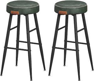 VASAGLE Ekho Collection Bar Stools Set of 2 - Forest Green