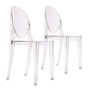 Matt Blatt Set of 2 Philippe Starck Victoria Ghost Chair Replica (Clear)