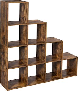 Household appliance: VASAGLE 10 Cubes Staircase Shelf - Rustic Brown