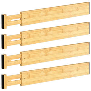 STORFEX 4-Pack Bamboo Drawer Dividers