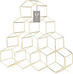 Viski 10-Bottle Gold Geo Wine Rack