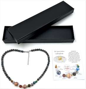 Solar System Necklace - Matte Dark Labradorite