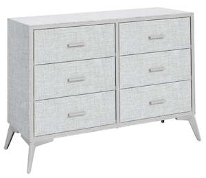 Fraser Country: Lyle 6 Drawer Dresser Snow Velvet Light Grey