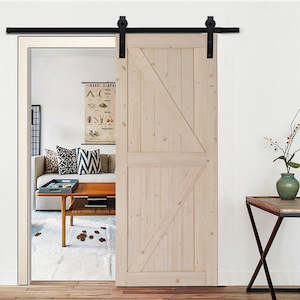 Fraser Country Wood Barn Door with Installation Hardware Kit