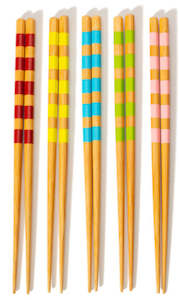 Household appliance: Sass &Belle: Striped Bamboo Chopsticks - Sass & Belle