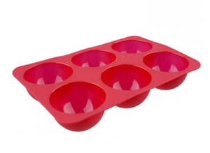 Silicone 6 Cup Dome Dessert Mould - Red (23 x 15.5cm) - D.Line