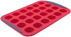 Silicone 24 Cup Mini Muffin Pan - Red - D.Line