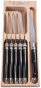 Andre Verdier: Laguiole Debutant Steak Knife Set - Black (6pc)