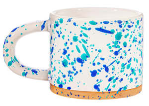 Household appliance: Sass & Belle: Turquoise And Blue Splatterware Mug