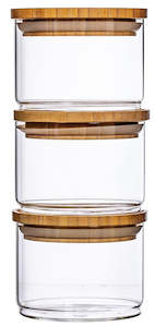 Household appliance: Sass & Belle: Stacking Glass Storage Jars - (Set of 3)