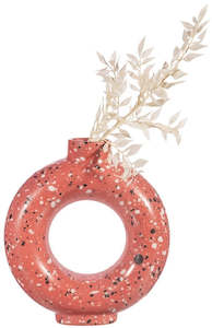 Sass & Belle: Terrazzo Speckled Circle Vase - Brick Red