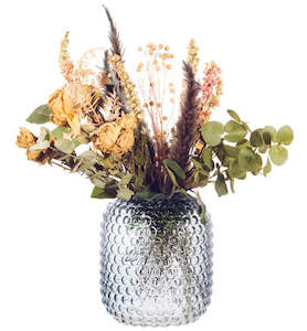 Household appliance: Sass & Belle: Glass Bobble Vase - Grey (16x20cm)