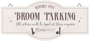 Mt Meru: Wall Hook Sign - Broom Parking (11.5x25x4cm)