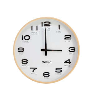 Moana Road: Te Reo Clock - White (Large)