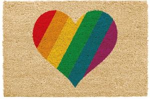 Household appliance: Heart Shaped Pride Rainbow' Novelty Doormat