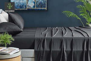 Ovela 100% Natural Bamboo Bed Sheets Set (Double, Charcoal)