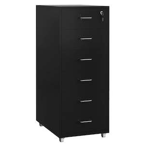 Gorilla Office - Mobile Metal 6 Drawer Cabinet -Graphite Black