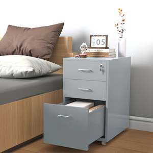 Gorilla Office - Mobile Metal 3 Drawer Cabinet - Grey