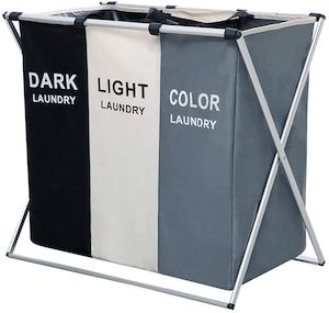 Triple Folding Fabric Laundry Basket