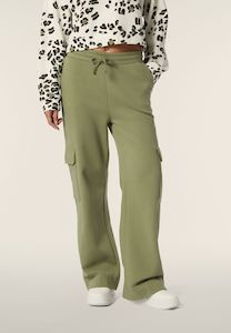 Cotton Cargo Tracksuit Pants - Green