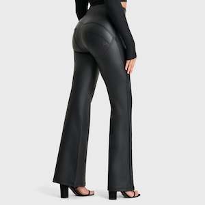 Full Length Freddy Fashion And Denim Pants: WR.UP® Faux Leather - Super High Waisted - Super Flare - Black