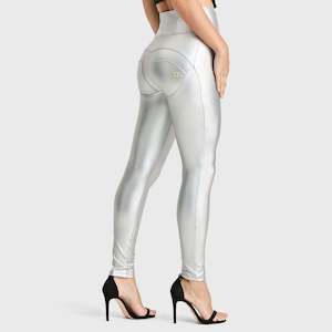 WR.UP® Faux Leather - Super High Waisted - Full Length - Silver