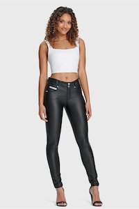 N.O.W® Faux Leather - High Waisted - Full Length - Black