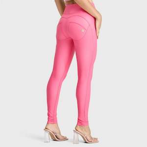 WR.UP® Faux Leather - High Waisted - Full Length - Candy Pink