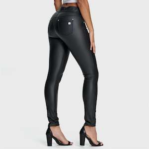 N.O.W® Faux Leather - High Waisted - Full Length - Black