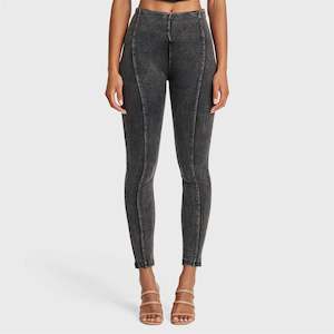 WR.UP® SNUG Jeans - High Waisted - Full Length - Washed Black + Black Stitching