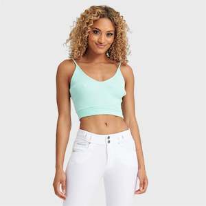 Cotton Ribbed Crop - Aqua