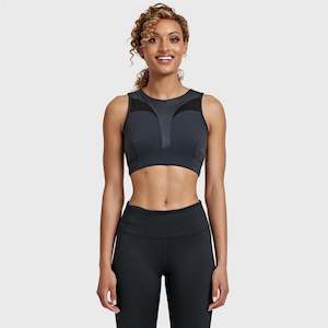 Freddy Womens T Shirts Tops: Sports Crop with Mesh Back - Black