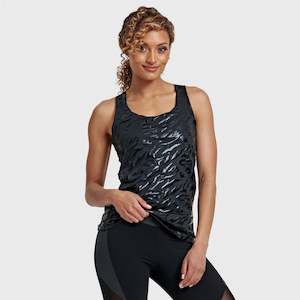 Sports Tank Top Tonal Zebra Print - Black