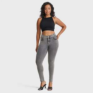 N.O.W® Denim - High Waisted - Full Length - Grey + Yellow Stitching