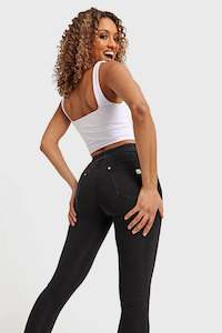 N.O.W® Denim - High Waisted - Full Length - Black + Black Stitching