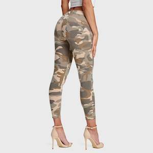 Military Chic: WR.UP® Fashion - Mid Rise - 7/8 Length - Sand Camo