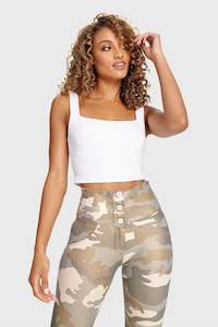 WR.UP® Fashion 3 Button - High Waisted - 7/8 Length - Glitter Gold Camo